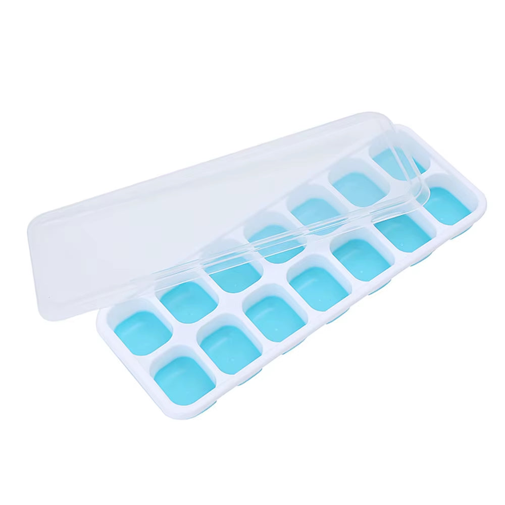 4Pcs/Set Cubetray Stackable 14 Grid Silicone Ice Mold with Removable Lid Easy-Release for Cocktail Freezer Kitchen Tools