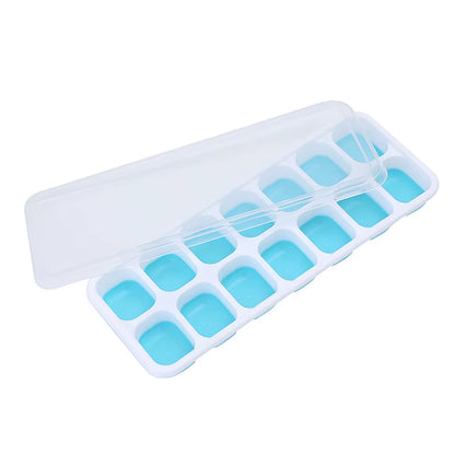 4Pcs/Set Cubetray Stackable 14 Grid Silicone Ice Mold with Removable Lid Easy-Release for Cocktail Freezer Kitchen Tools