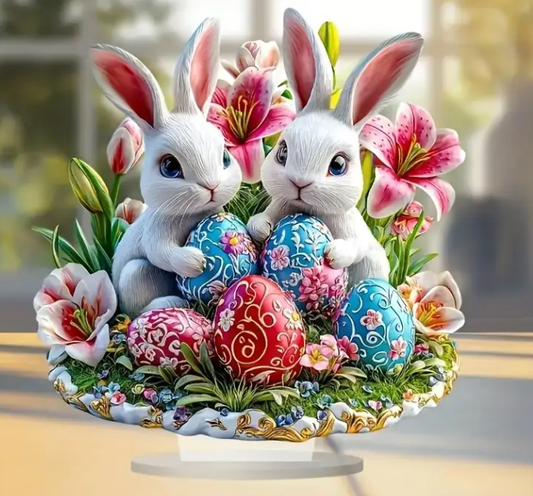 Easter Bunny and Eggs Decorative