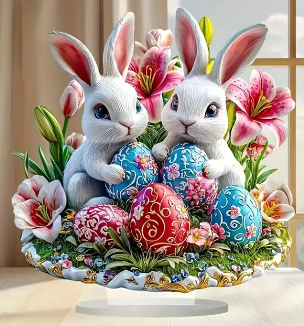 Easter Bunny and Eggs Decorative