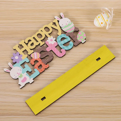 Easter Bunny Wooden Tabletop Decoration – Festive Letter Sign