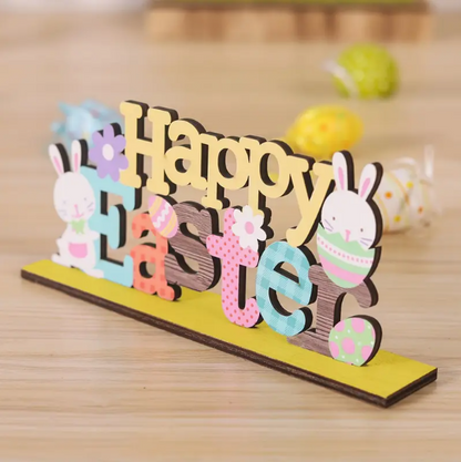 Easter Bunny Wooden Tabletop Decoration – Festive Letter Sign